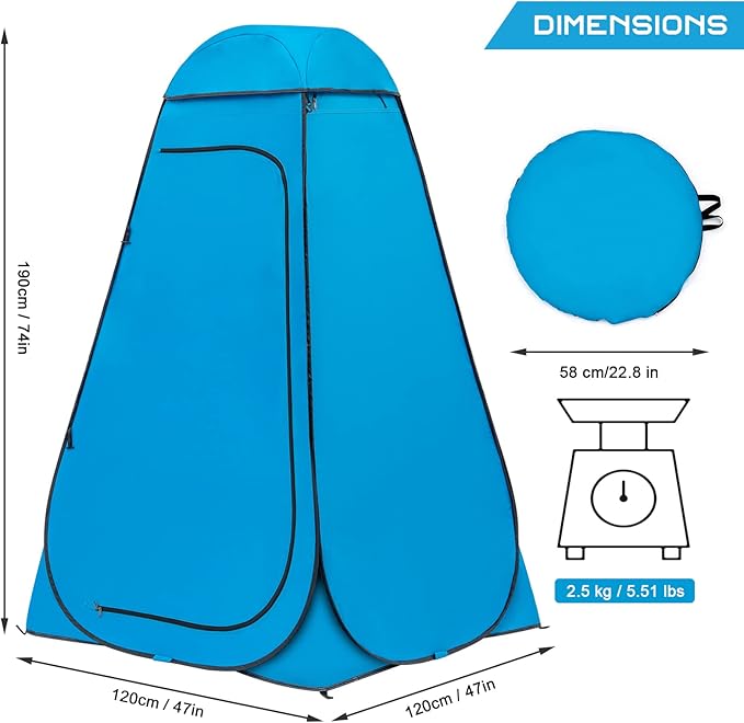 BRIAN & DANY Pop Up Shower Tent, Portable Privacy Camping Changing Tent, Camp Toilet Bathroom Pod