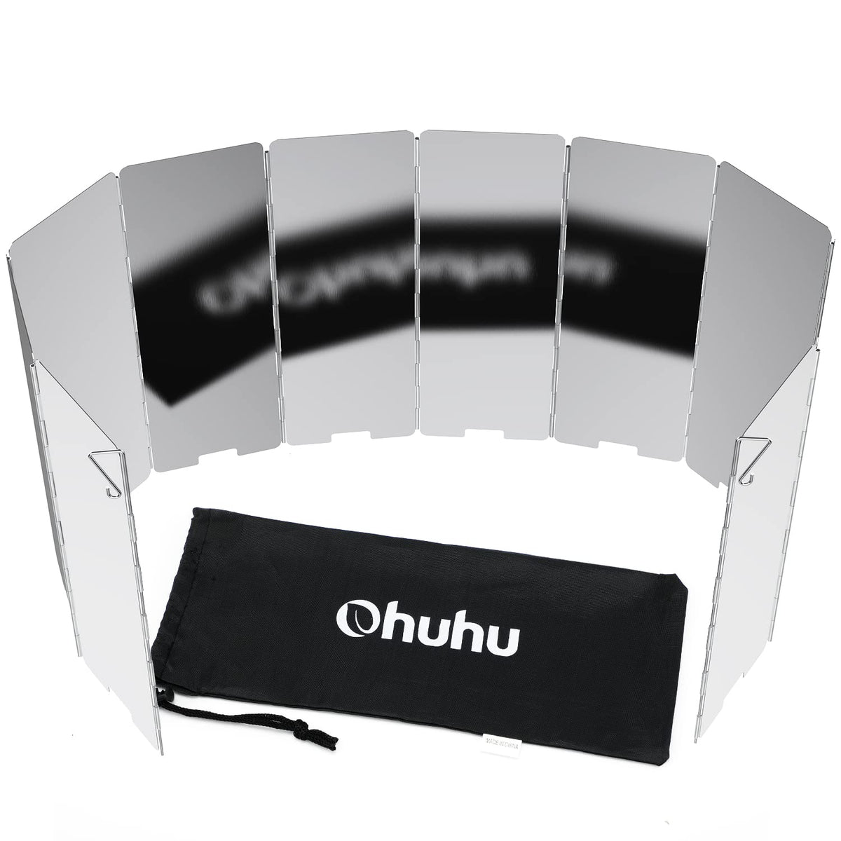 Camp Stove Windscreen, Ohuhu Camping Stove Windscreen 10 Plates Aluminum Folding Portable Camping