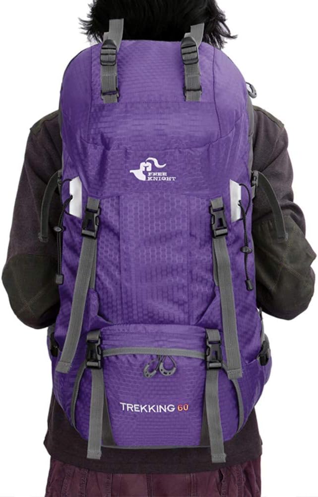Bseash 60L Waterproof Hiking Camping Backpack with Rain Cover, Large Outdoor Sport Travel Daypack