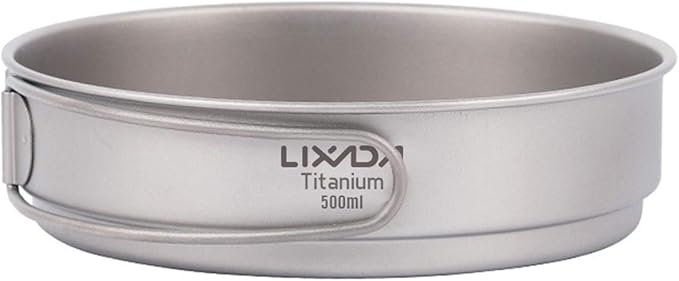 Lixada Lightweight Titanium Fry Pan Outdoor Single Person Camping Frying Pan Hiking Backpacking