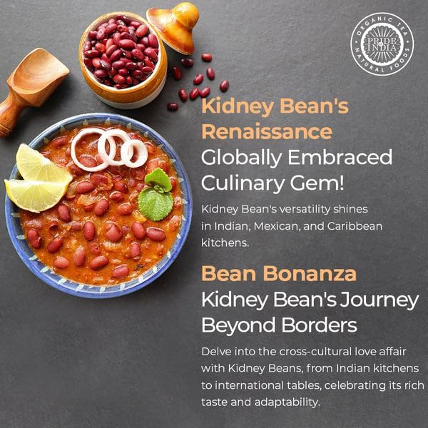 Pride Of India - PACK of 6 - Indian Whole Dark Kidney Beans - Protein & Fiber Rich Rajma, 1.5 Pound