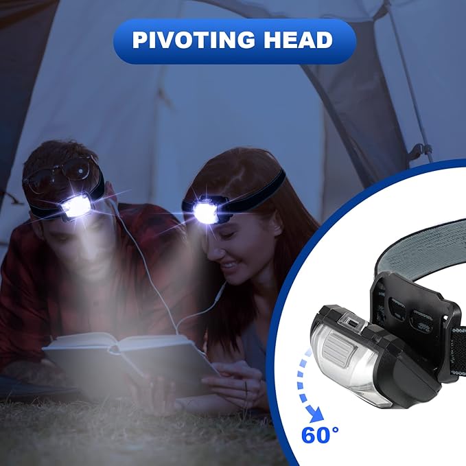 Macarrie 18 Pack LED Headlamps IPX4 Waterproof 3 Modes Headlamp Flashlight Bright Head Lights