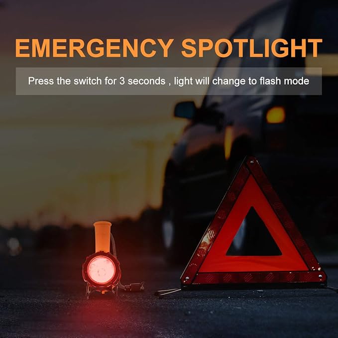 YIERBLUE Rechargeable Spotlight,Handheld Rechargeable Flashlight 200,000 Lumens LED, IP67