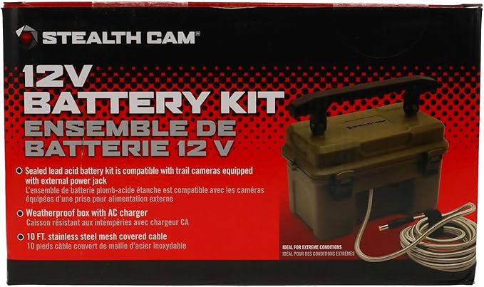STEALTH CAM 12V Battery Box Kit - Portable Compact Waterproof Sealed Battery Charging Box for