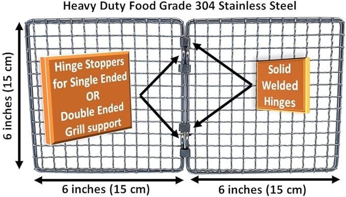 Portable Bushcraft Stainless BBQ Cooking Grill Grate, Bamboo Cutting Board, Burlap Bag, Mini Knife