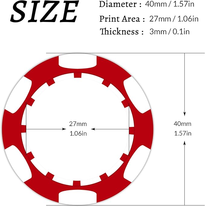 50-500Pcs Custom Clay Poker Chips,Heavy 11.5g, 8 Colors!Full Color Print Your Own Logo,Text or