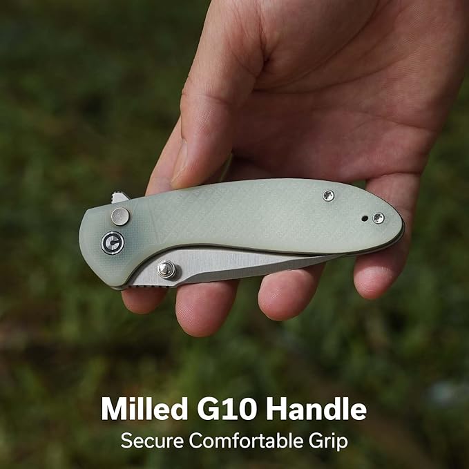 CIVIVI Faeger Pocket Folding Knife for EDC, 2.98" Swedish 14C28N Blade G10 Handle, Reversible Clip
