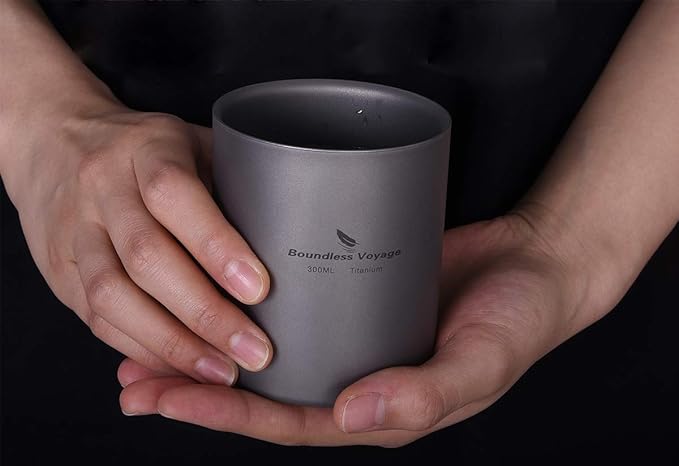 Boundless Voyage 3 in 1 Double Walled Titanium Cup Heat Resistant Mini Tea Drink Cup Outdoor