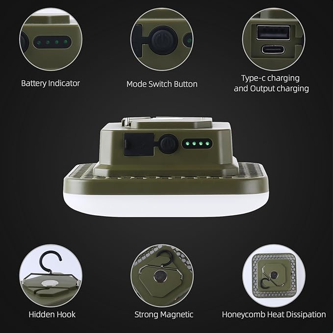Portable Rechargeable LED Camping Lights for Hanging,Waterproof Outdoor Light,Super Bright Hanging
