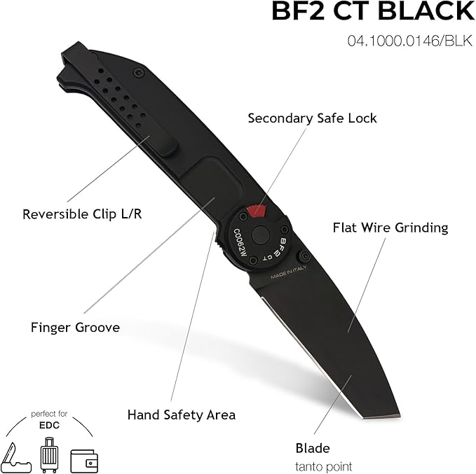 Extrema Ratio - BF2 CT (BLACK), Folding Knife, Böhler N690 steel blade hardened to 58 HRC