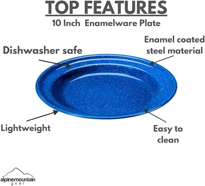 Enamelware for Camping and Backpacking - Camping Cookware Gear Essentials for Outdoor/Indoor Use