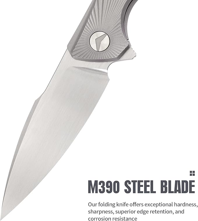 Folding Knife pocket knife EDC Knife With Clip Survival knife Hunting knife - M390 Steel Titanium