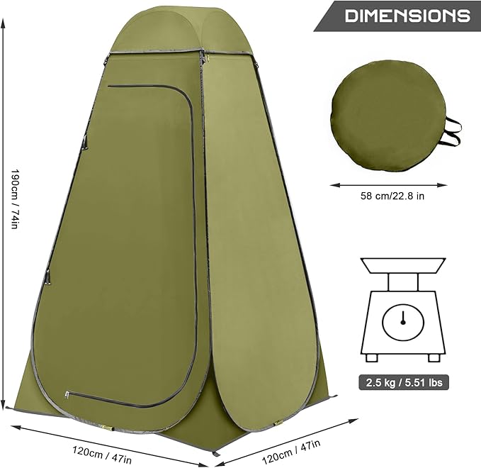 BRIAN & DANY Pop Up Shower Tent, Portable Privacy Camping Changing Tent, Camp Toilet Bathroom Pod