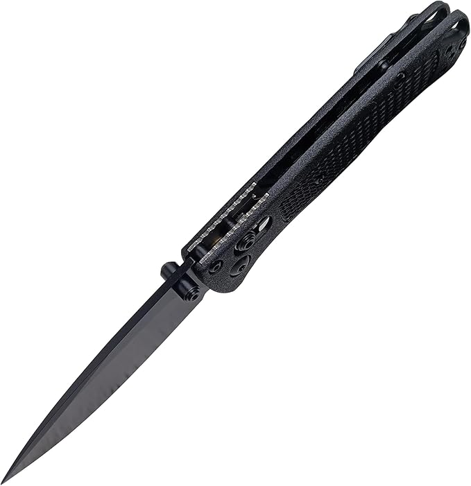 HUAAO Mini Folding Pocket Knife, Plain Edge, Thumb Stud Manual Open, Glass Reinforced Nylon Grivory