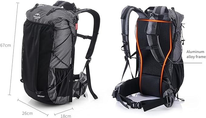 Naturehike 65L Internal Frame Hiking Backpack for Outdoor Camping Travel Backpacking, Ultralight