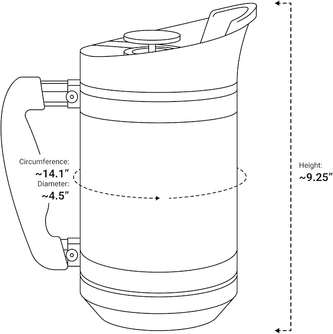 BruTrek BaseCamp Coffee Press - Double Wall Insulated Stainless Steel - Bru-Stop Technology, No