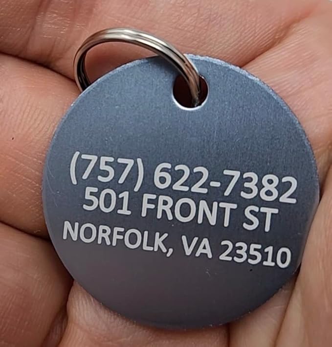 Dr. Fremont's Custom Pet ID Tag | Large, Round, Anodized Aluminum | Many Colors & Shapes | Strong