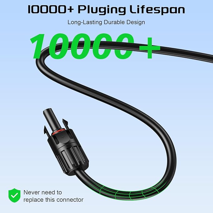 Bateria Power Y-Branch Solar Connectors Extension Cable, 10.8FT 12AWG Solar Cable Parallel Adaptor