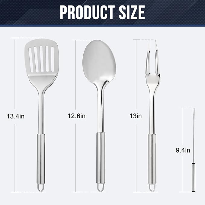 Portable Camping Kitchen Utensil 34 Pcs Set- Cookware Kit, Stainless Steel Outdoor Cooking and