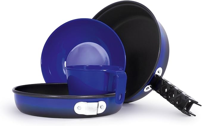 GSI Outdoors Bugaboo Mess Kit, High-Performance Ceramic Coated Cookset ??8" Dual-Use Fry Pan/Lid, 1