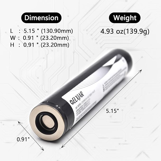 (2-Pack) 3.6V 1800mAh Ni-CD Rechargeable Battery Pack Replacement for Streamlight Stinger DS LED HP