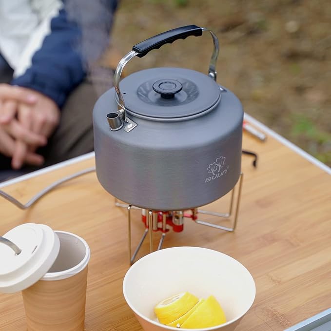 Bulin Camping Kettle, 2.2L Large Portable Stovetop Tea Kettle Fast Heating Boiling Hot Water for