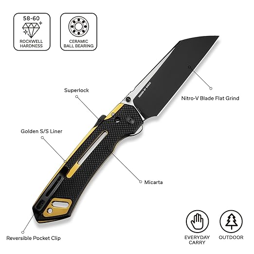CIVIVI Buster FG Large Pocket Knife, Superlock Folding Knife for Men Women with 4.2" Nitro-V Blade