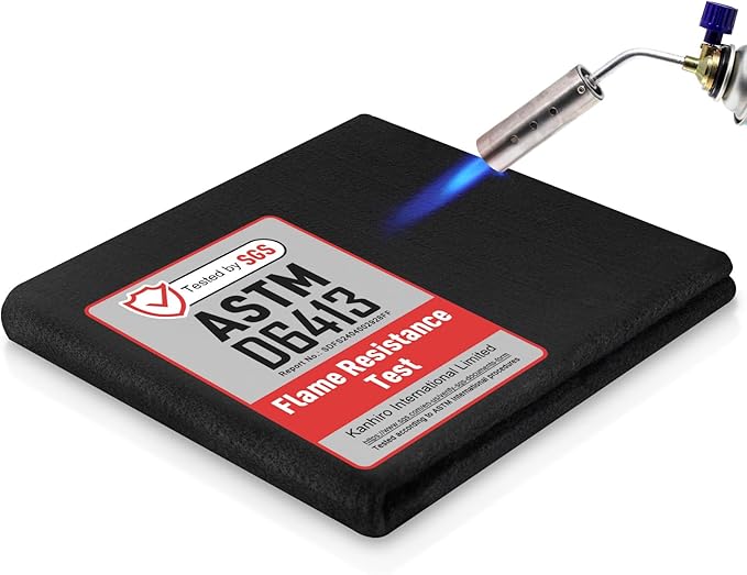 kanhiro Carbon Felt Welding Blanket Fireproof - 20" X 20" Heat Resistant Fabric 1800°F High Temp