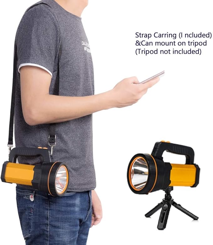 Super Bright Handheld LED Flashlight High Lumens Rechargeable,Powerful Spotlight Long Range