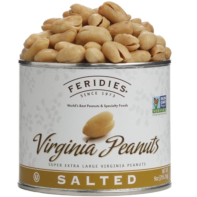 FERIDIES Peanut Sampler Gift Set with Salted Virginia Peanuts, Brittle, Honey Roasted, and 5