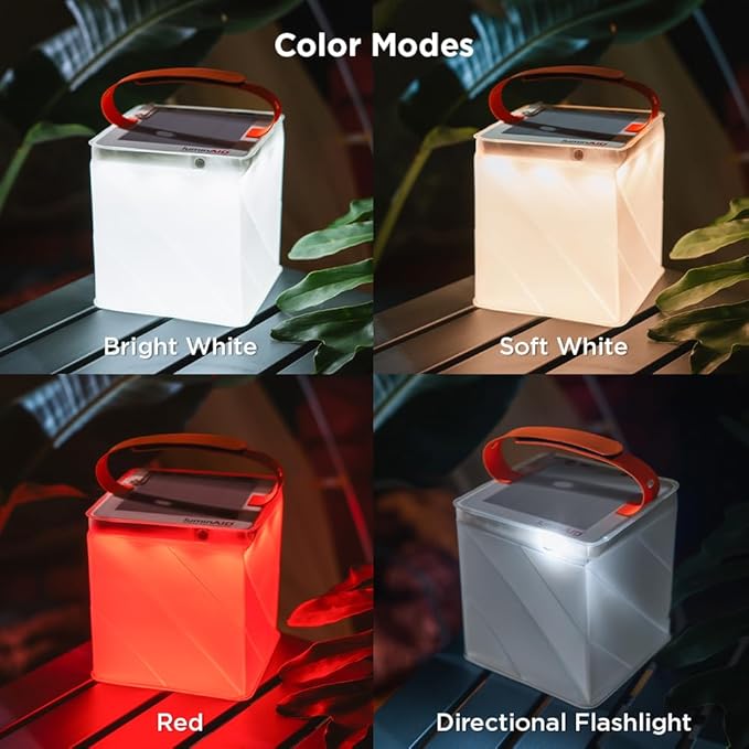 LuminAID Survivor Solar Lantern with Dual Phone Charger - Inflatable LED Lamp for Camping, Hiking