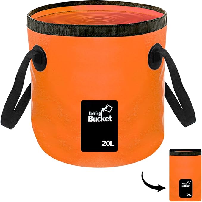 Collapsible Buckets, Camping Water Storage Container 5 Gallon(20L) Portable Folding Bucket Wash
