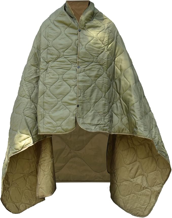 Poncho Liner Military Insulation Blanket Camo with Compression Carry Bag for Outdoors Hiking Jungle