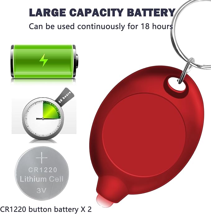 Mini LED Keychain Flashlight, Portable Pocket Flashlight with Red Shell (6PCS)