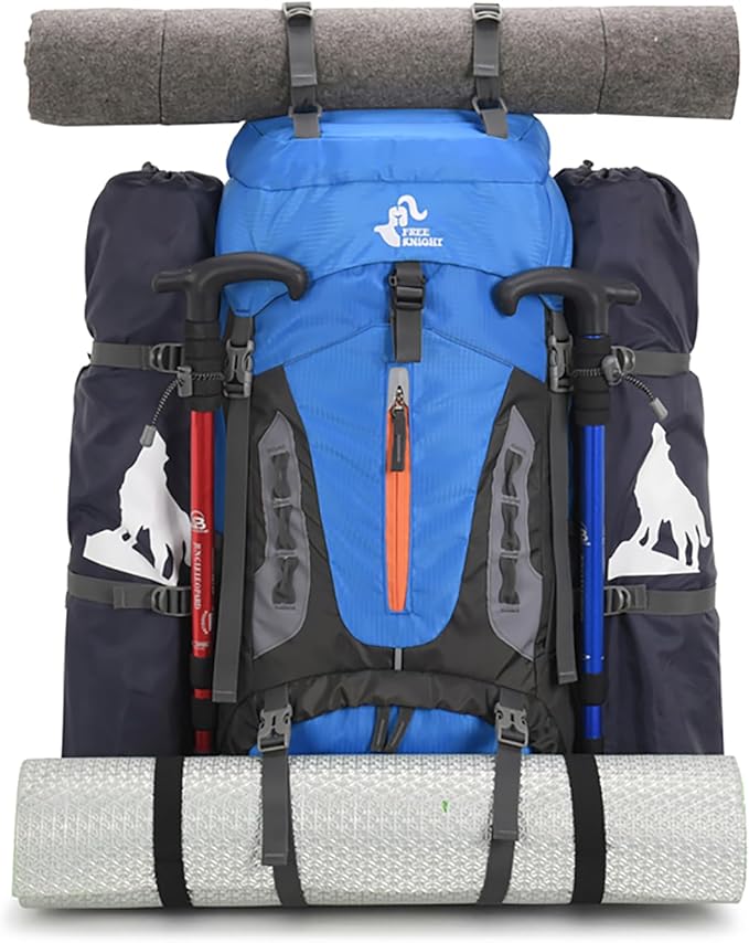 Bseash 60L Hiking Camping Backpack with Rain Cover, Waterproof Large Capacity Outdoor Sport Travel