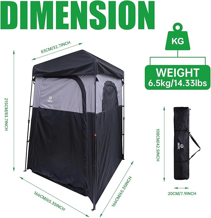 Nice C Camping Shower Tent, Instant Pop Up Privacy Changing Tent, Outdoor Shower Enclosure, Toilet