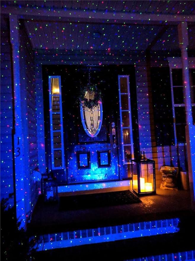 LEDMall Christmas Laser Projector Lights Outdoor, Motion Firefly Red, Green and Blue with Remote