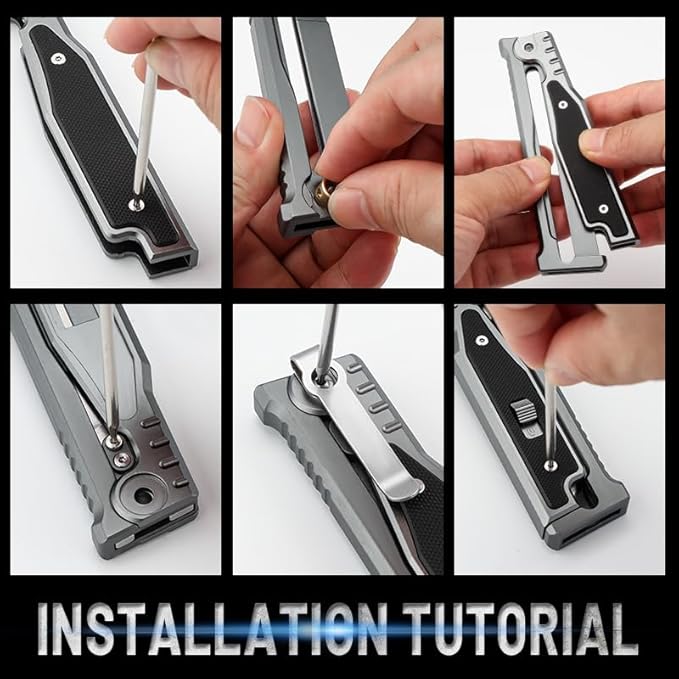 Generic Folding Pocket Knife Kit, Tactical Locking Pocket Knife, 3.15"" D2 Steel Blade, T6