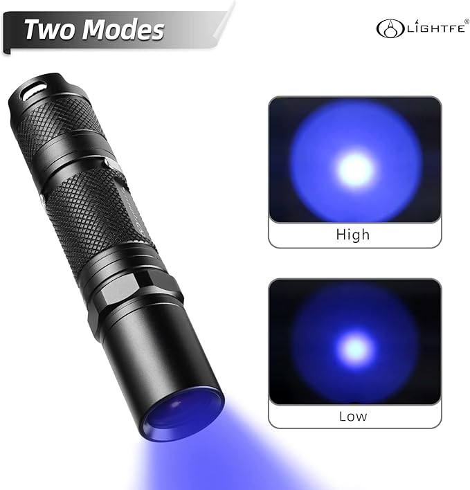 LIGHTFE UV303D 365nm Black Light UV Flashlight High Power Professional Pocket UV Light