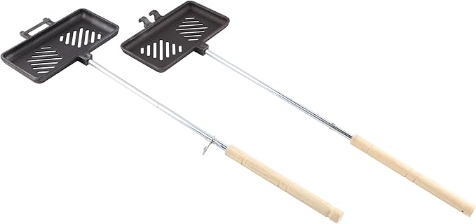 Coghlan's Pre-Seasoned Cast Iron Broiler with Removable Handles, Break-Apart Hinge – Ideal for