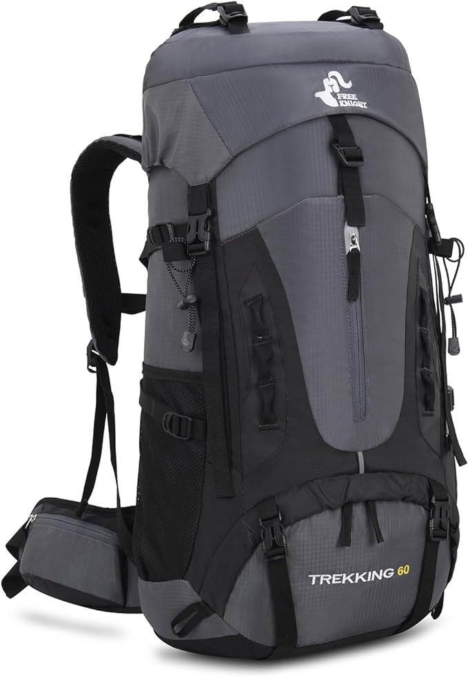 Bseash 60L Hiking Camping Backpack with Rain Cover, Waterproof Large Capacity Outdoor Sport Travel