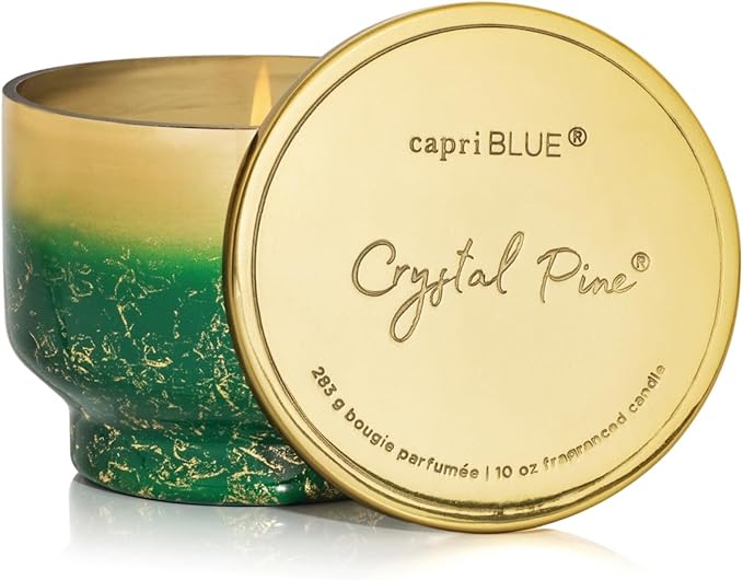Capri Blue Crystal Pine Scented - Glimmer Inverted Jar Candles - Soy Candles - Holiday Candle with