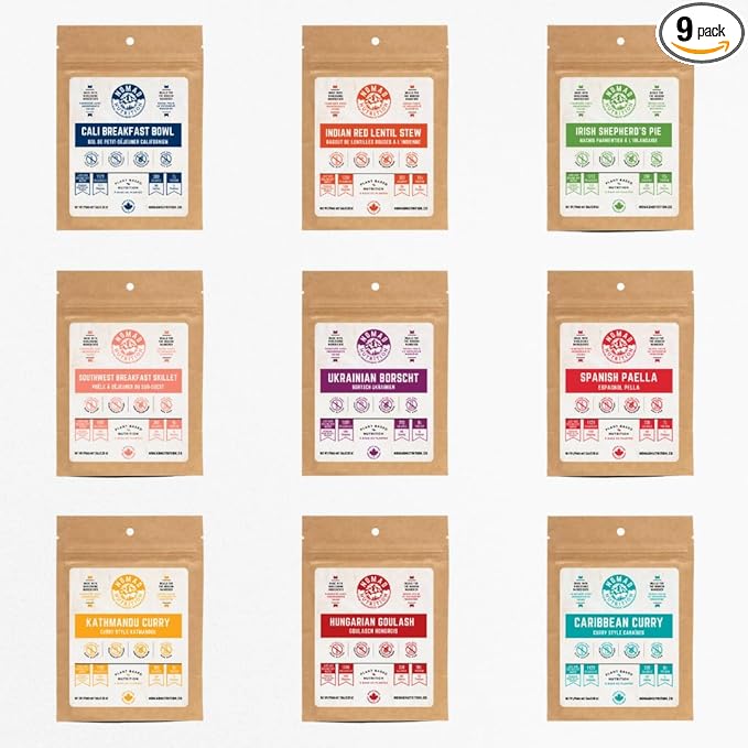 Nomad Nutrition Sampler Pack | 9 Freeze-Dried Meals: Hungarian Goulash, Shepherd?™s Pie, Kathmandu