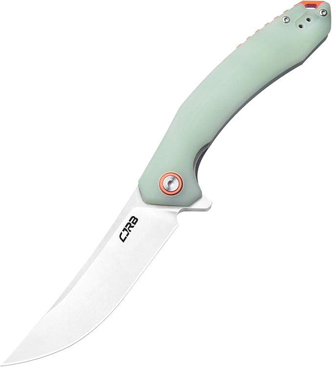CJRB Small Folding Pocket Knife with Stonewash AR-RPM9 Powder Steel Blade and G10 Handle Tactical