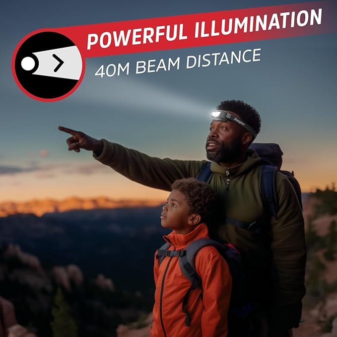 Energizer Universal Plus LED Headlamp, Lightweight Bright Headlamp for Outdoors, Camping and
