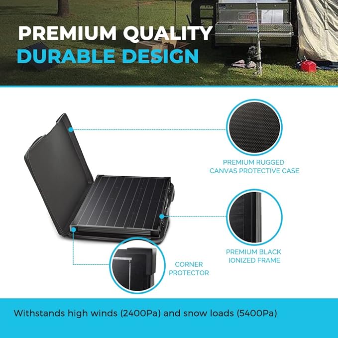 Renogy 100 Watt 12 Volt Portable Solar Panel for Power Station, Foldable 100W Solar Panel Suitcase