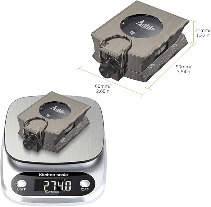 Compass Hiking Survival, IP65 Waterproof Metal Compass with Sighting Clinometer and Carry Bag