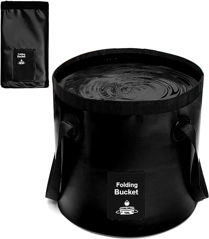 Collapsible Bucket with Handle, Lightweight Folding Water Container, Portable Collapsible Bucket