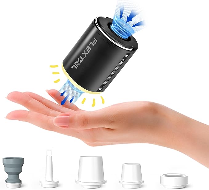 FLEXTAILGEAR Air Pump for Inflatables with Camping Lantern, Tiny Pump 2X, 4kPa Portable Air Pump