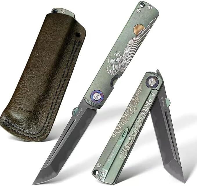 S35VN steel TC4 titanium alloy handle pocket folding knife, Japanese style can be preferred as a